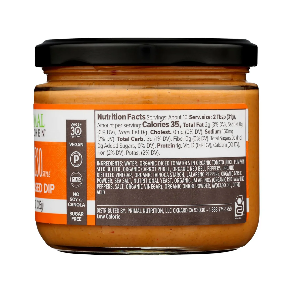 Primal Kitchen Dip Plant Based Mild Queso Style 11.5oz - Image 2