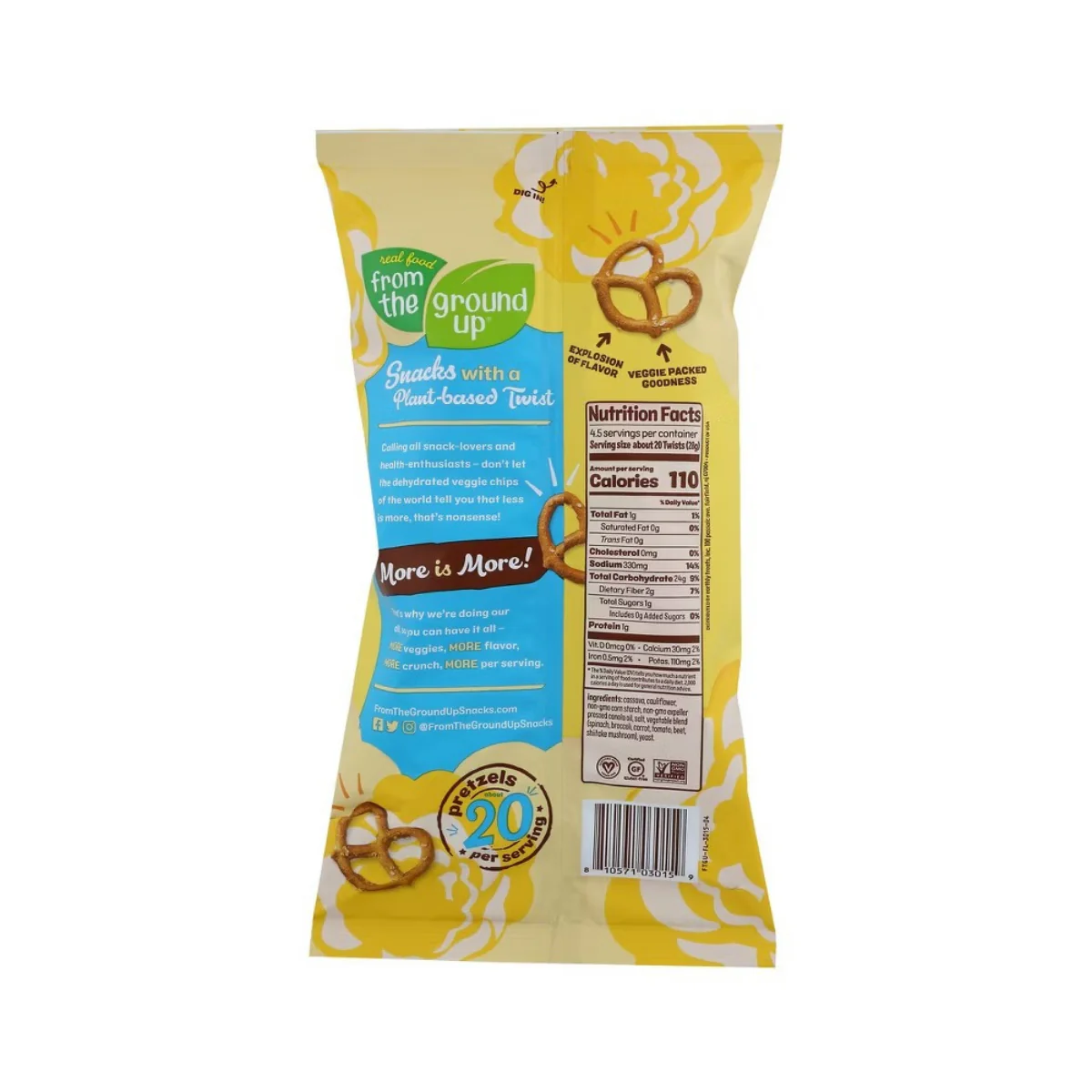 Real Food From The Ground Up Original Cauliflower Pretzel Twists 4.5 oz - Image 2