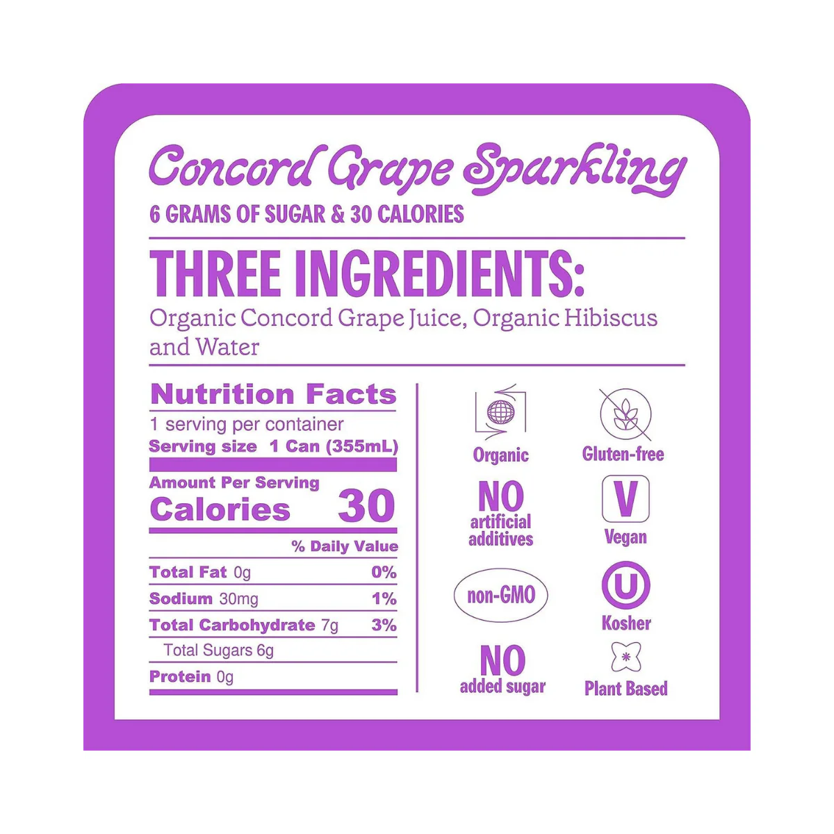 Ruby Hibiscus Water Sparkling Concord Grape OG 12oz - Image 2