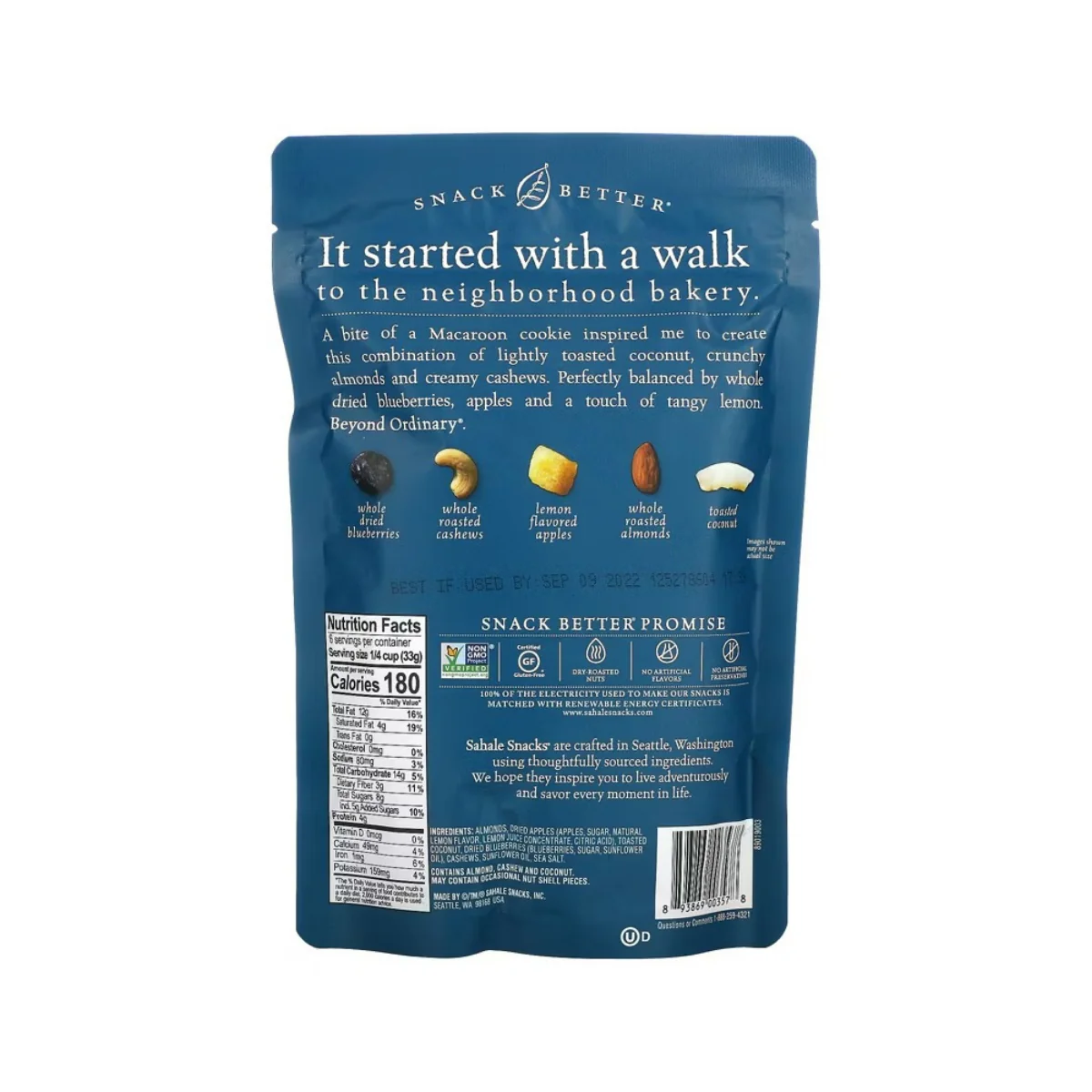Sahale Snacks Almond Trail Mix Berry Macaroon 7oz - Image 2