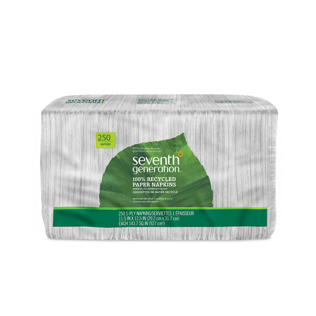 Seventh Generation Paper Napkins 100% Recycled 1-Ply White 250c