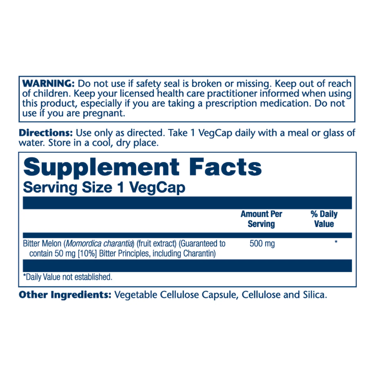 Solaray Bitter Melon Fruit Extract 10%, 500mg V - Image 2