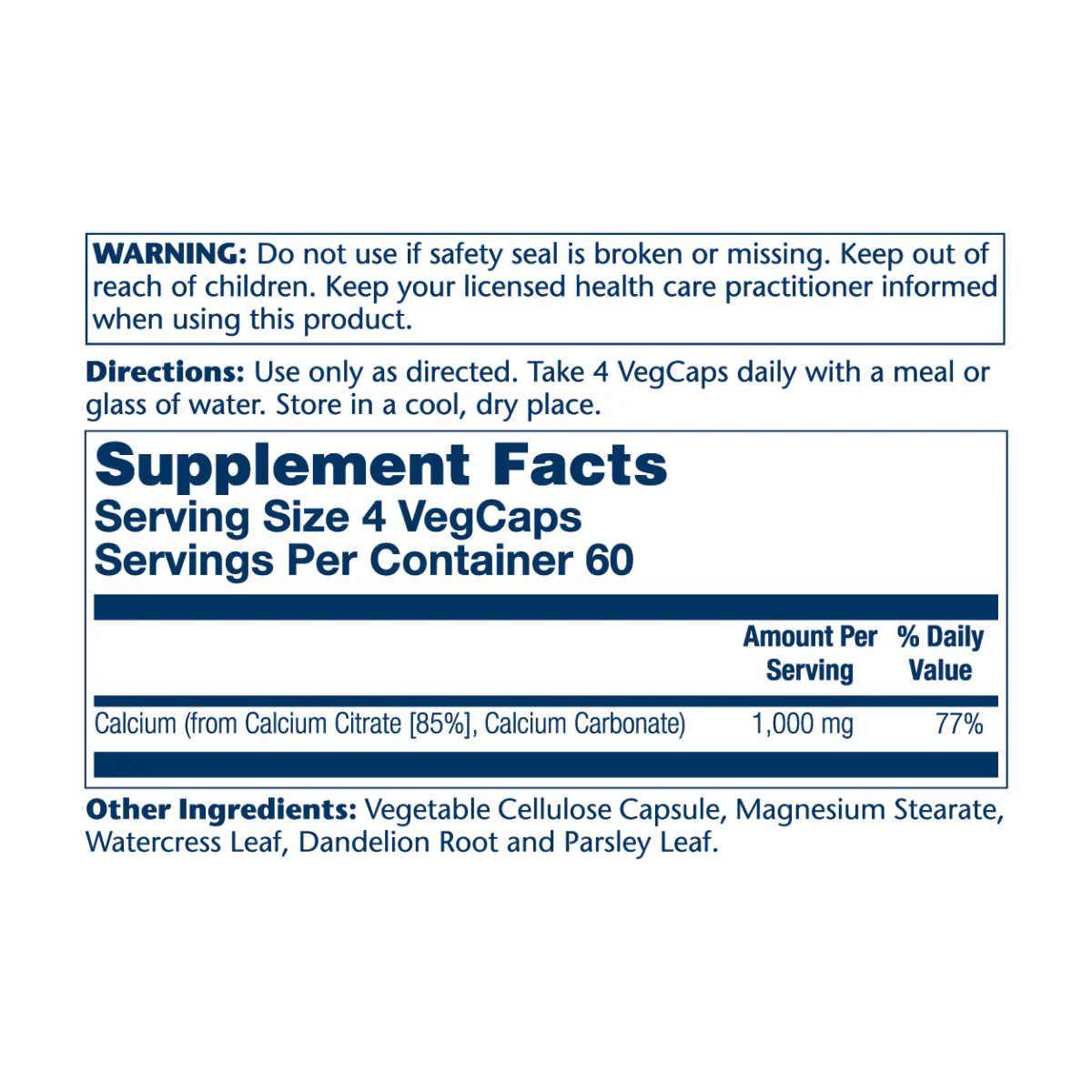 Solaray Calcium Citrate 1000mg V - Image 2