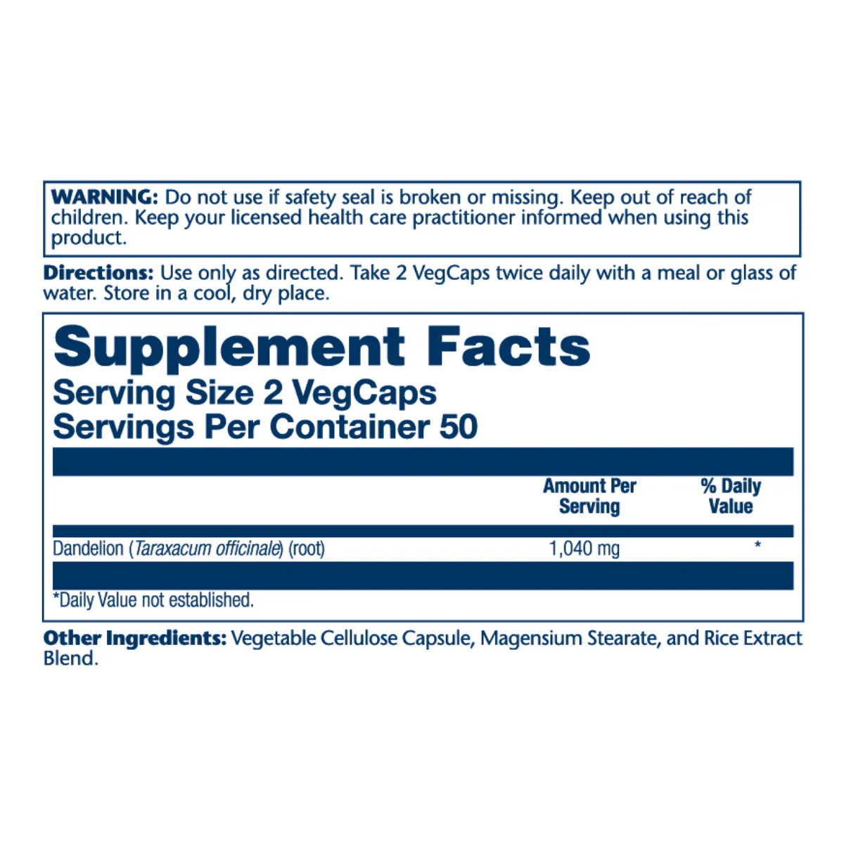 Solaray Dandelion Root 1040mg V - Image 2