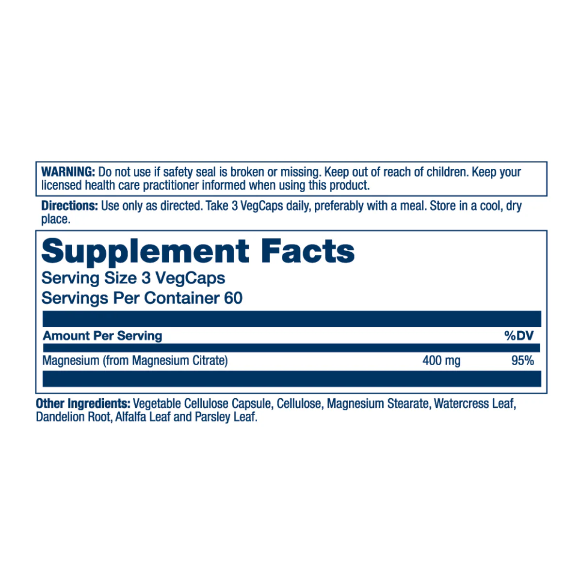 Solaray Magnesium Citrate 400mg V - Image 2