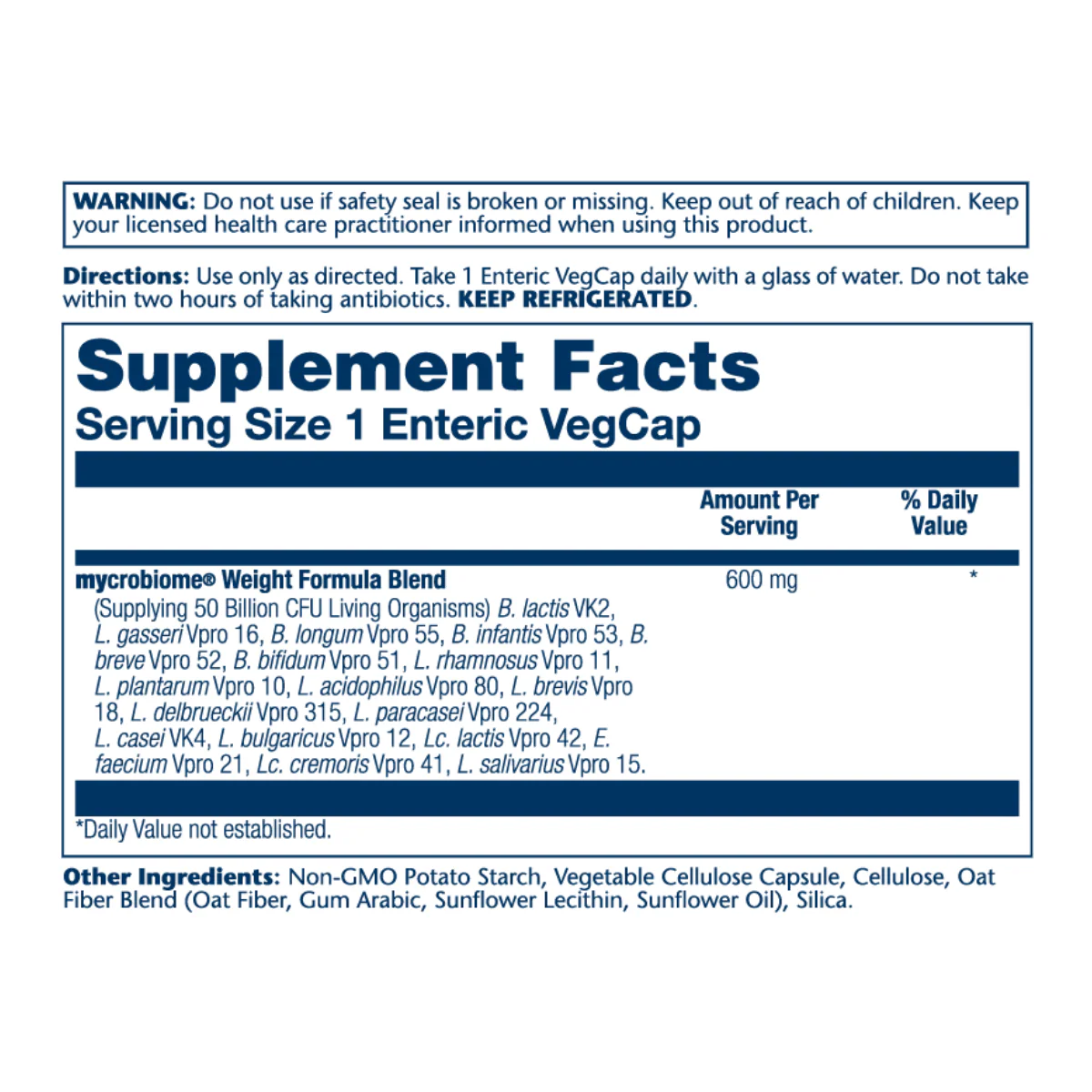 Solaray Mycrobiome Probiotic Weight Formula 30Cap V GF - Image 3