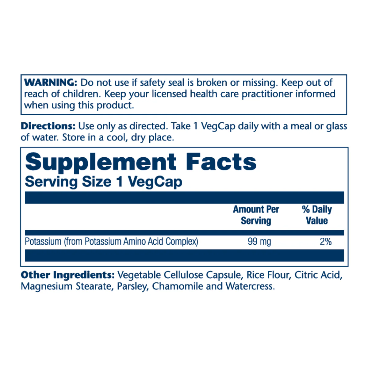 Solaray Potassium 99mg 100Cap - Image 2