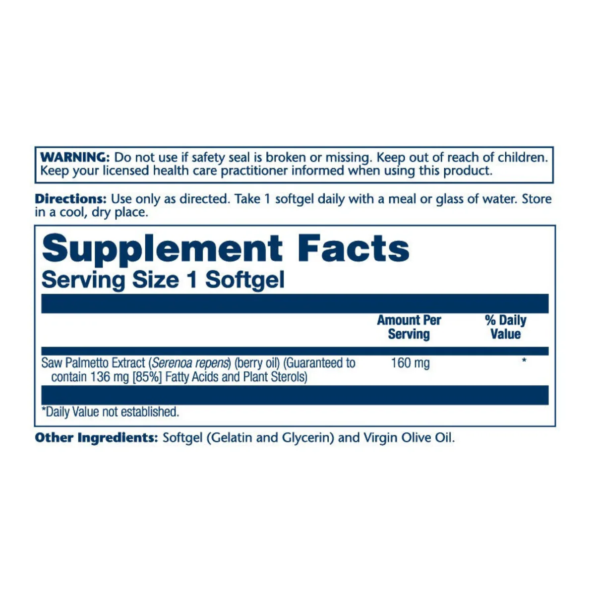 Solaray Saw Palmetto Berry Extract 160mg - Image 2