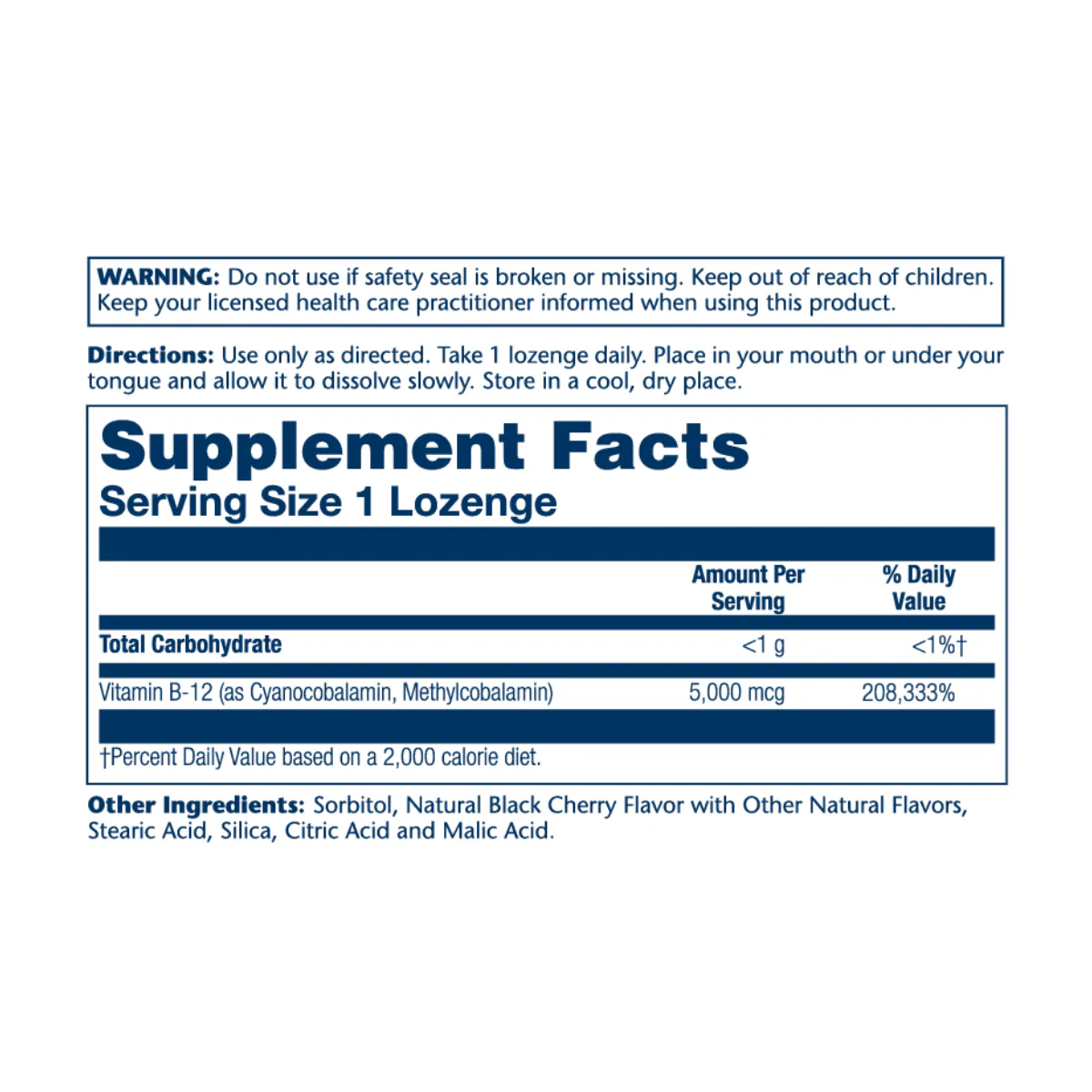 Solaray Vitamin B-12 5000mcg V - Image 2