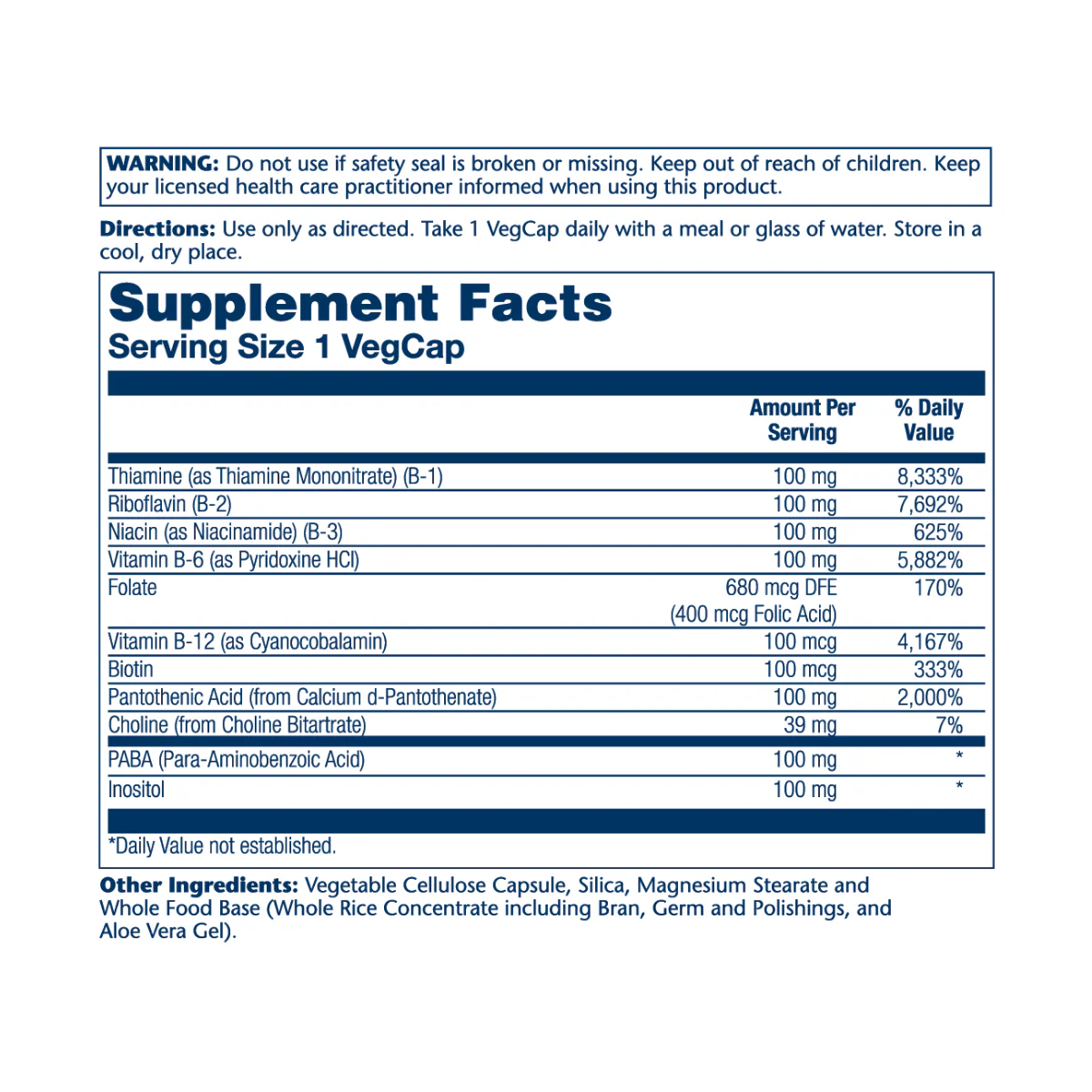 Solaray Vitamin B-Complex 100 50Cap V - Image 2