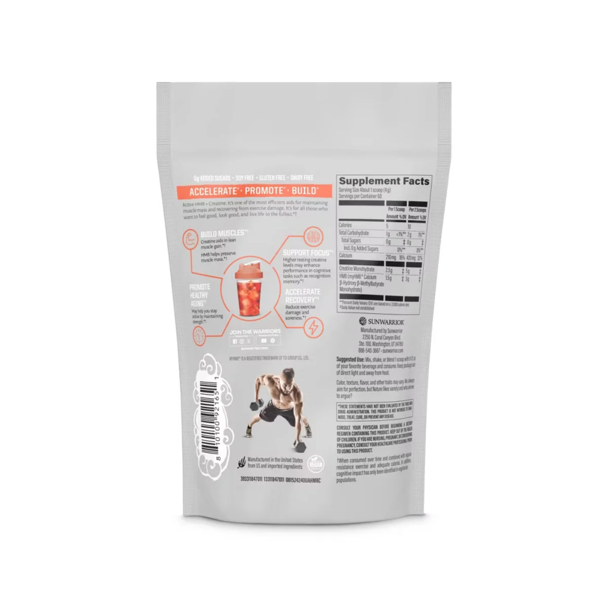 Sunwarrior Active HMB + Creatine Supplement 240g - Image 2