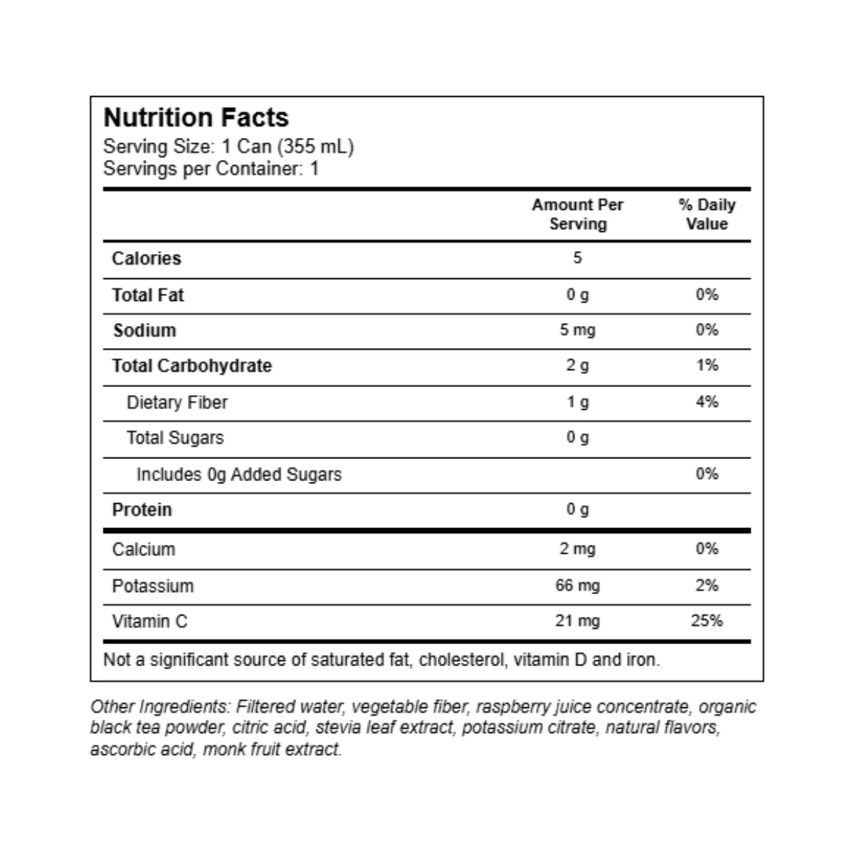 Swoon Tea Naturally Zero Sugar Raspberry 12fl oz - Image 2