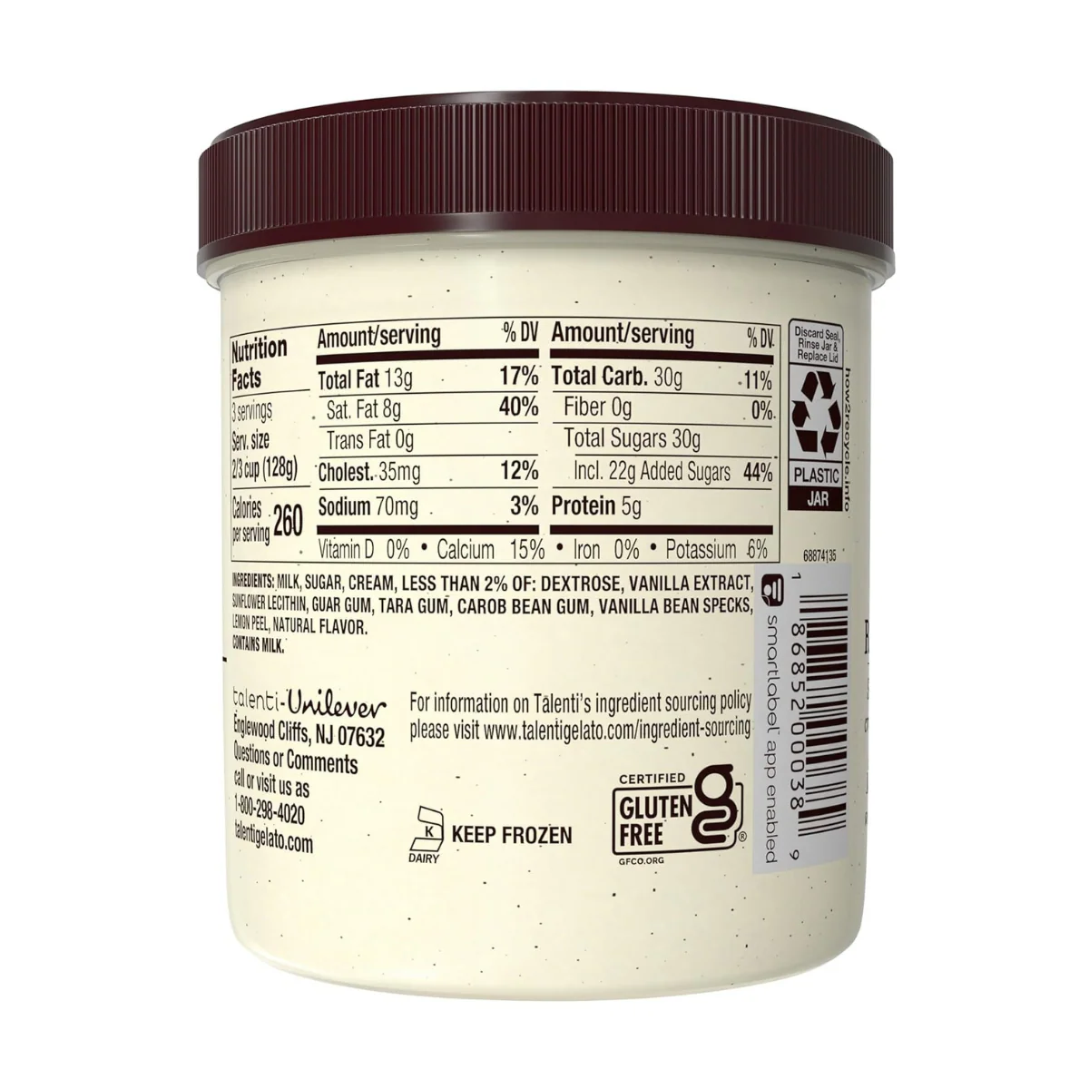 Talenti Gelato Madagascar Vainilla Bean Icecream 16oz - Image 2