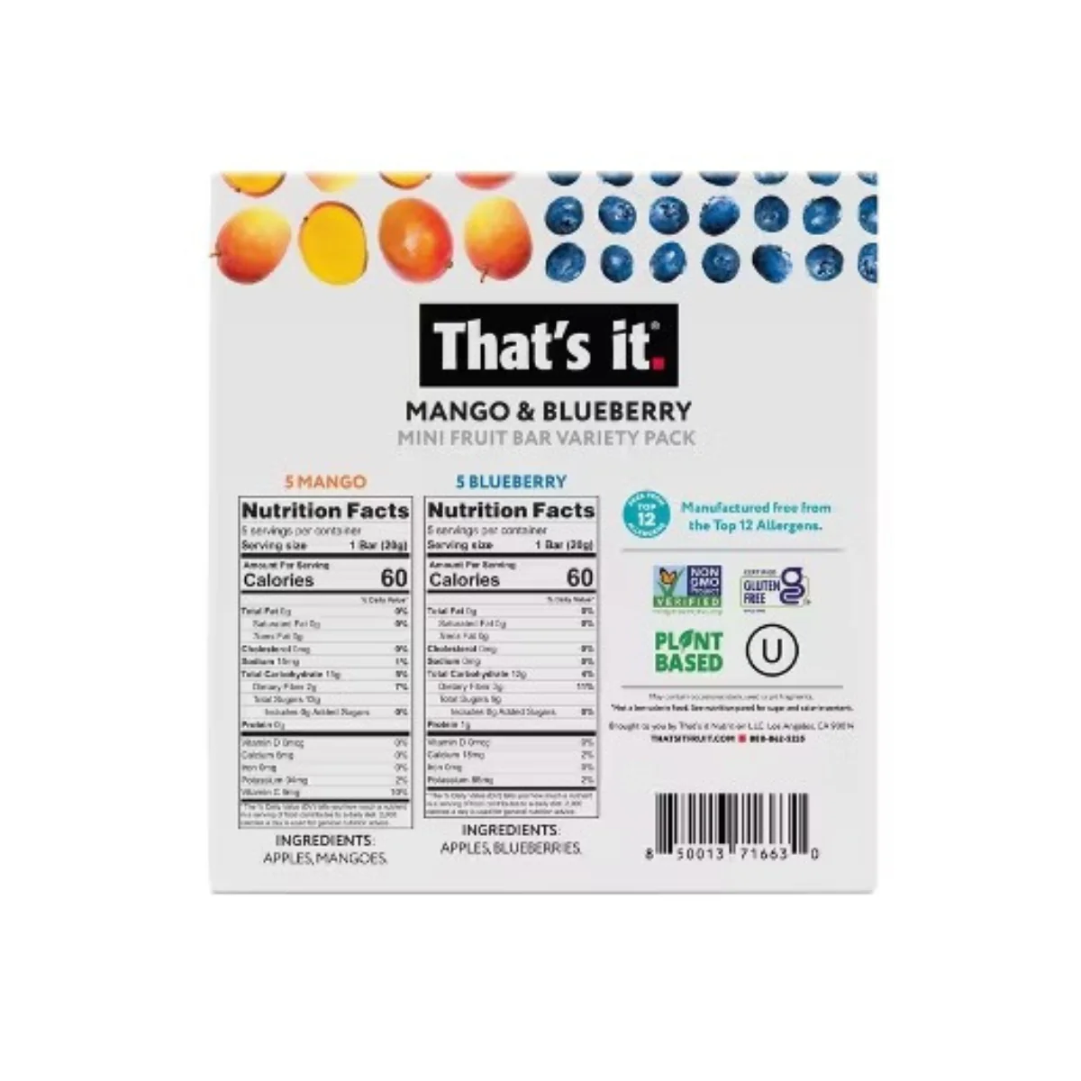 That's It. Mango Blueberry Mini Fruit Bars 10c - Image 2