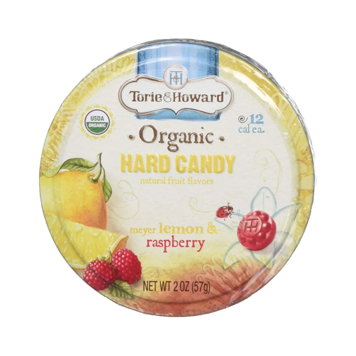 Torie & Howard Organic Hard Candy Meyer Lemon & Raspberry 2oz