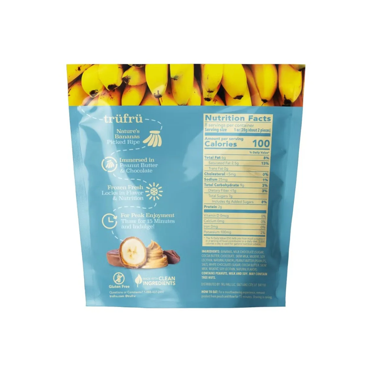 Tru Fru Frozen Bananas in Peanut Butter & Milk Chocolate 8 fl oz - Image 2