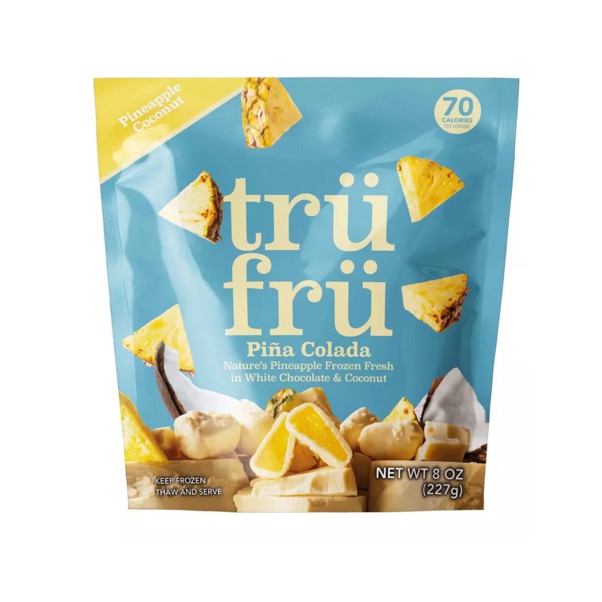 Tru Fru Frozen Pineapples in White Chocolate Coconut 8 oz
