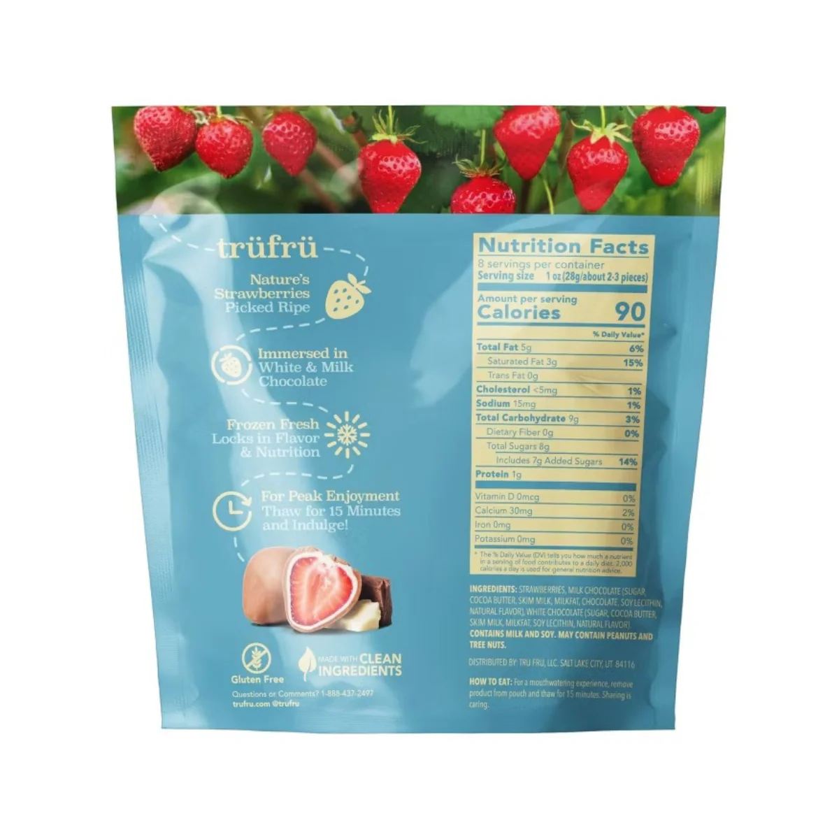 Tru Fru White and Milk Chocolate Frozen Strawberries 8oz - Image 2