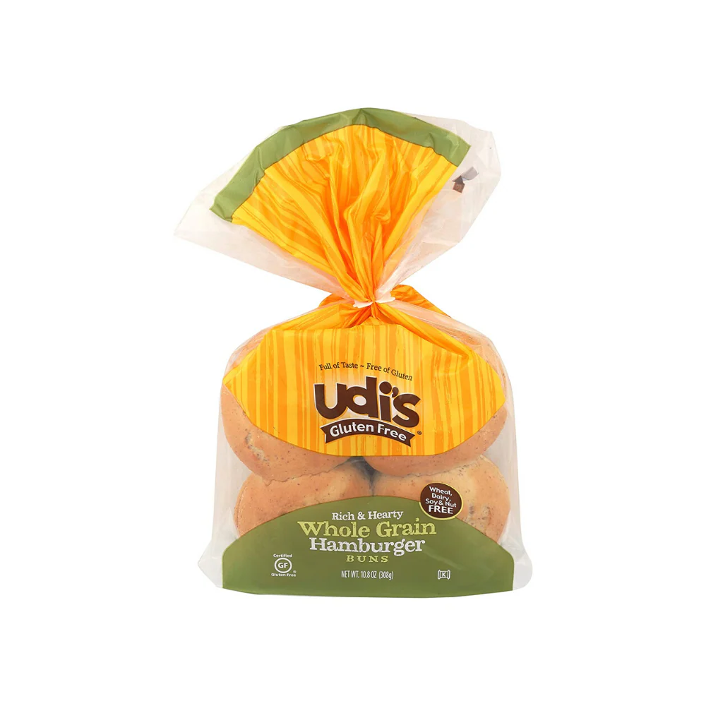 Udis Bread Buns Burger Whole Grain GF