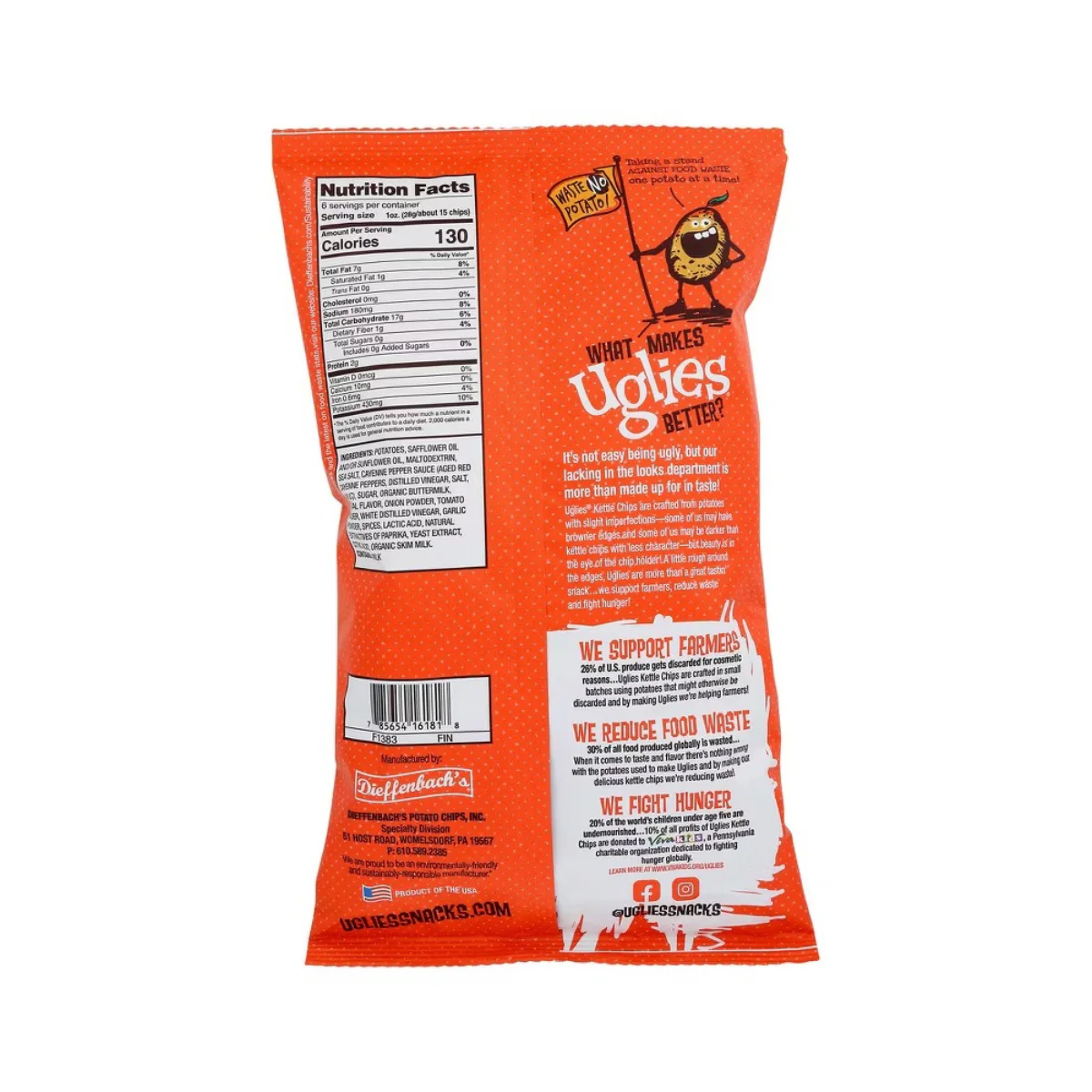 Uglies Buffalo Ranch Kettle Cooked Potato Chips 6oz - Image 2