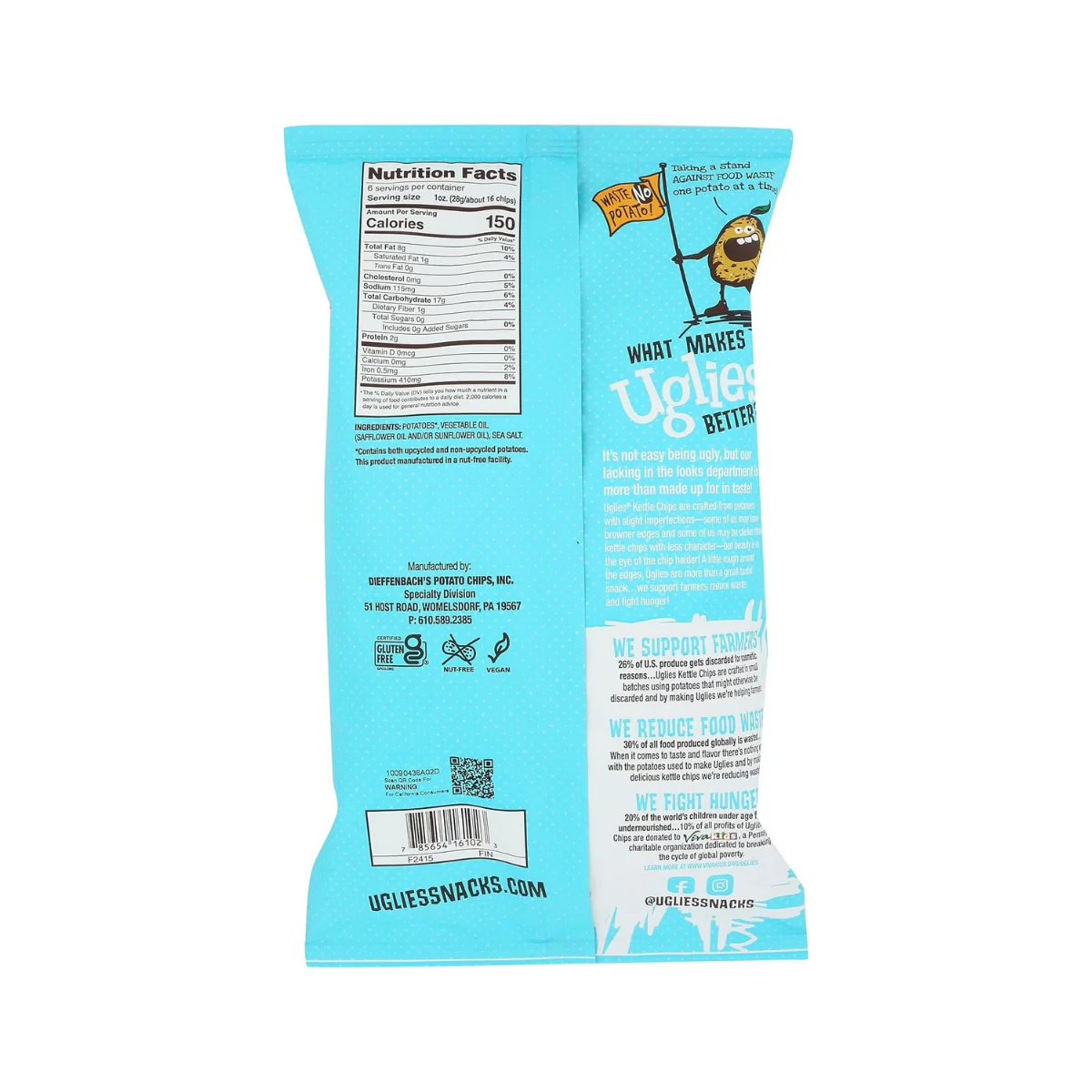 Uglies Sea Salt Kettle Potato Chips 6oz - Image 2