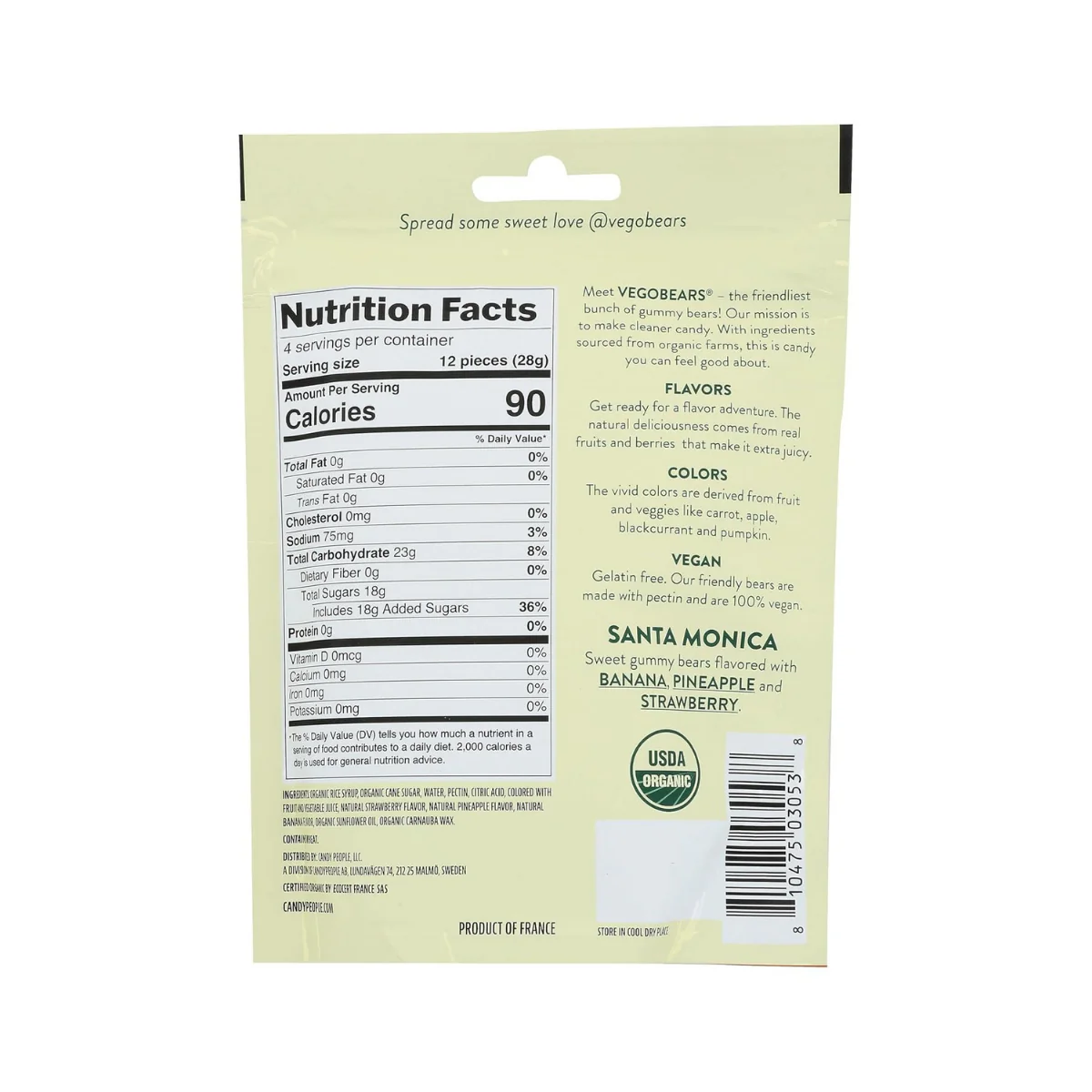 Vegobears Fruity Gummy Bears Santa Monica 4oz - Image 2