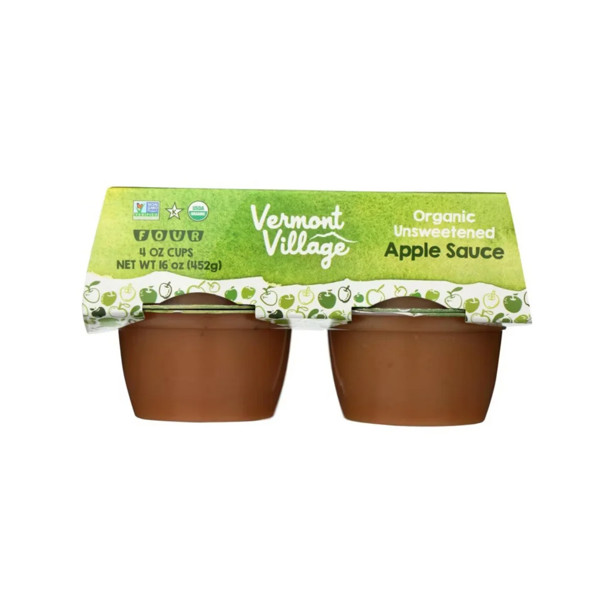 Vermont Village Organic Unsweetened Applesauce 4 packs 4oz