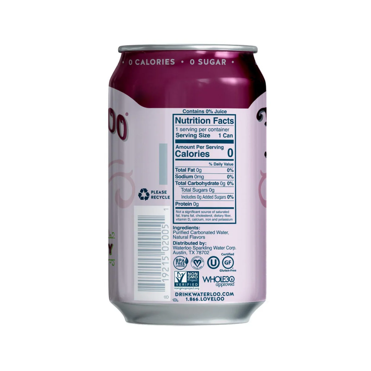 Waterloo Sparkling Water Black Cherry 12 oz - Image 2