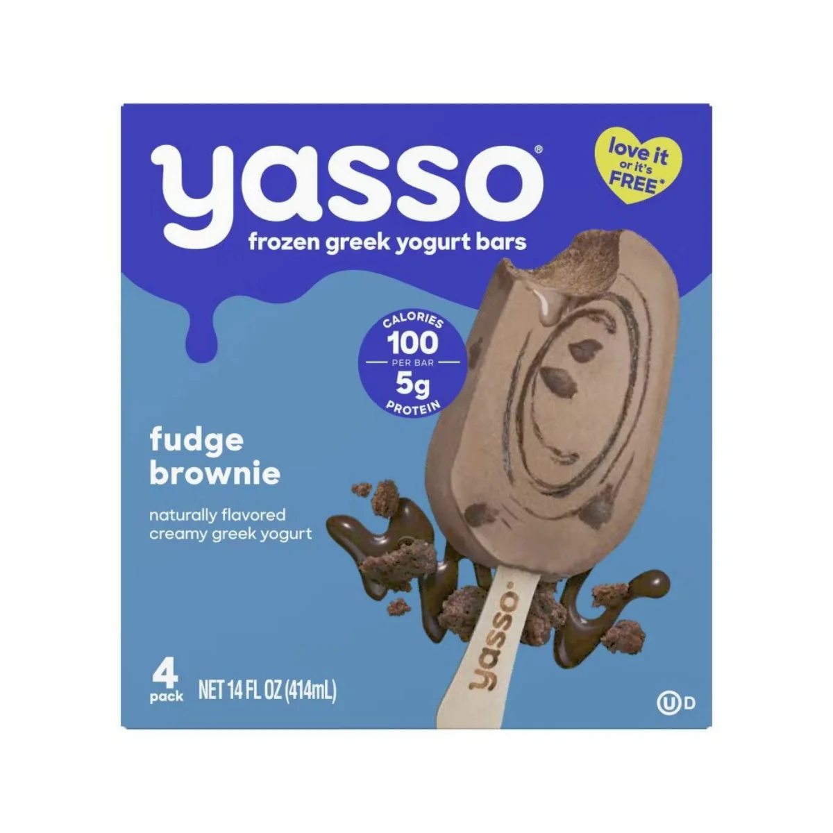 Yasso Frozen Greek Yogurt Fudge Brownie Bars 4c