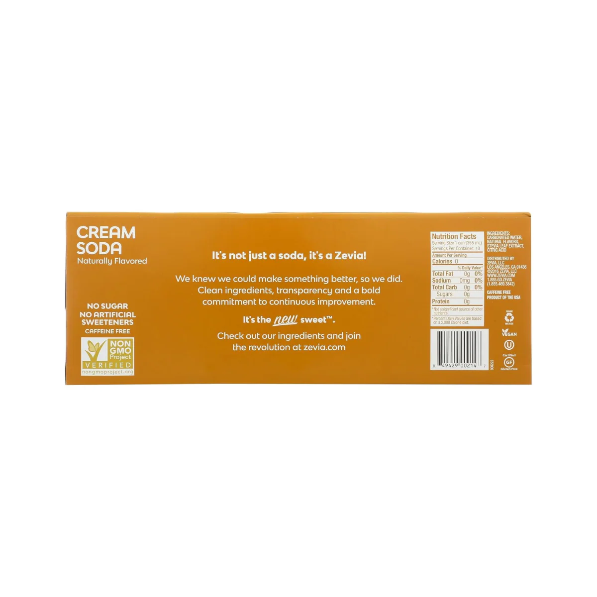Zevia Soda Zero Calorie Cream Soda 10c - Image 2